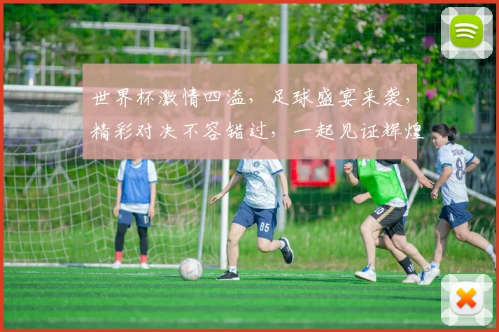 世界杯激情四溢，足球盛宴来袭，精彩对决不容错过，一起见证辉煌时刻